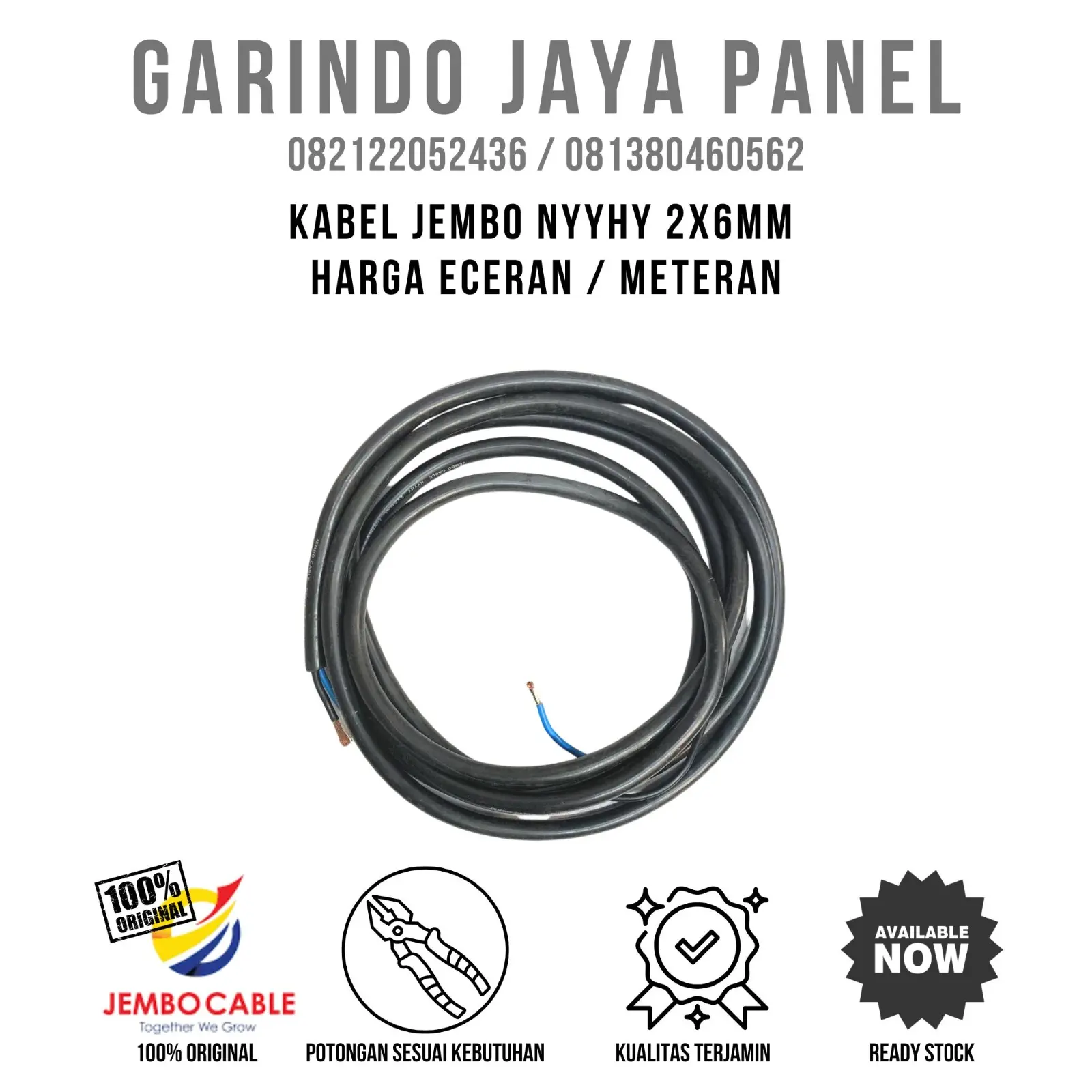 KABEL JEMBO NYYHY 2 X 6MM, ECERAN
